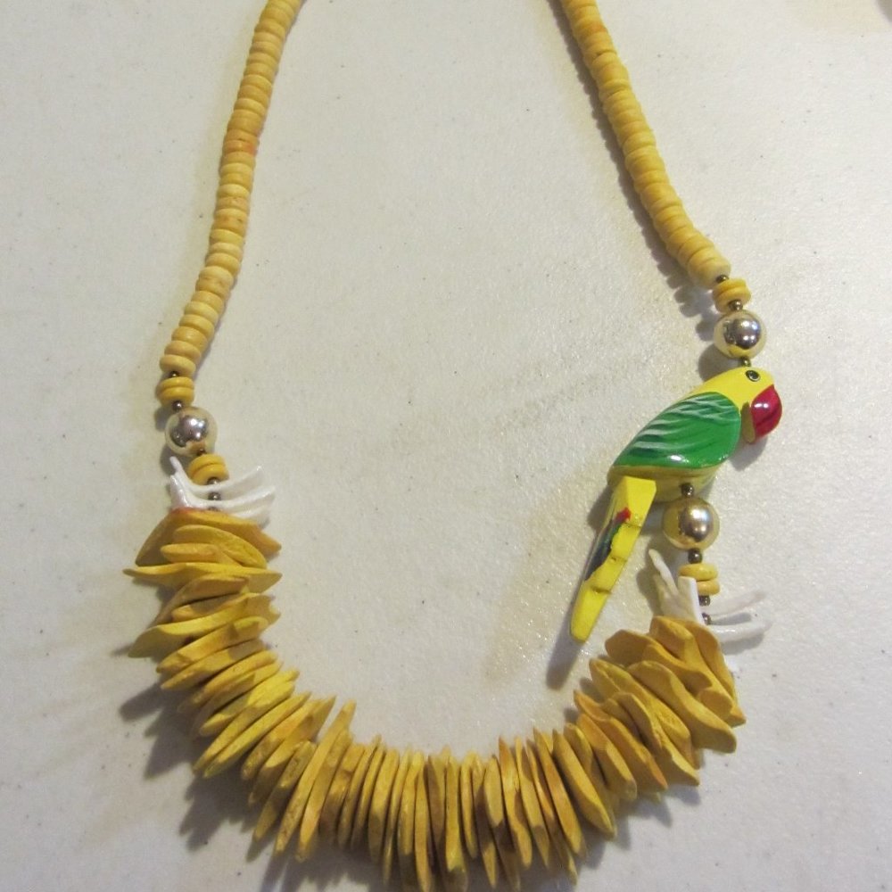 Vintage Yellow Parrot Necklace